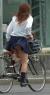 JK自転車パンチラエロ画像104枚 チャリで通学してる女子高生の立ちこぎや風チラ集めてみた007