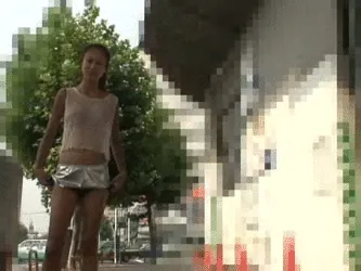 野外露出エロGIF画像115枚 街中や公園・電車など公衆の面前でおっぱい晒す変態集めてみた074