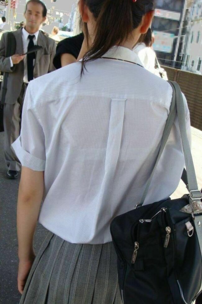 JK透けブラ画像159枚 夏服に下着が透けてる女子高生の制服盗撮集めてみた095