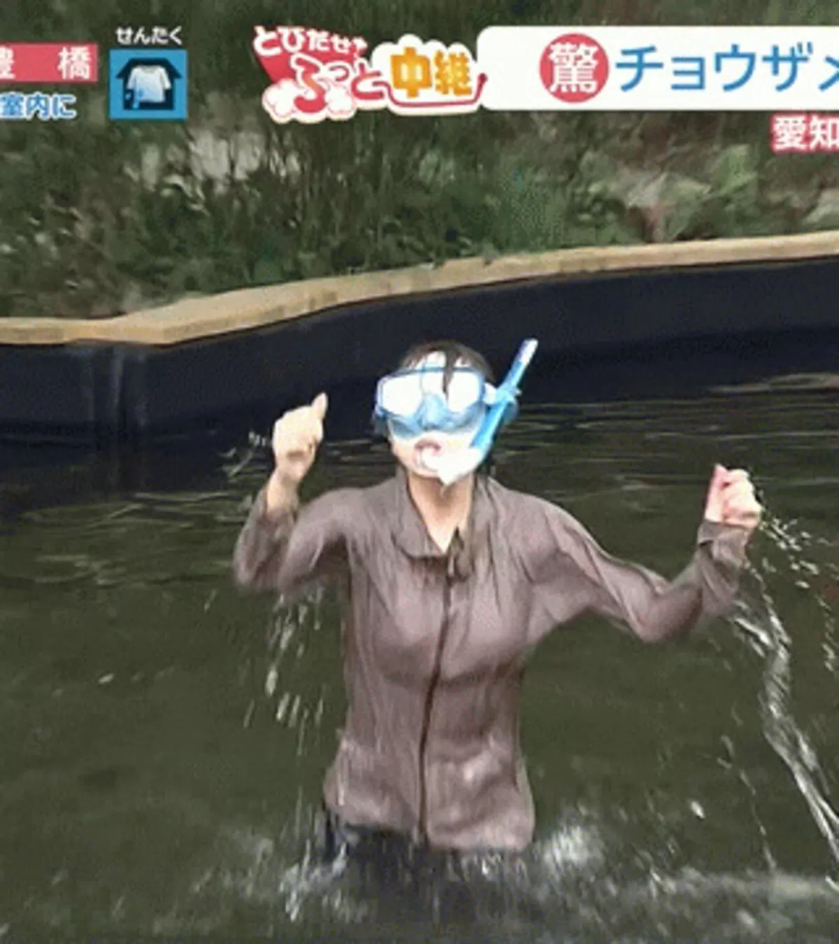 【画像】メ~テレ小松﨑花菜アナ、生中継でびしょ濡れおっぱい&乳輪透け疑惑www003