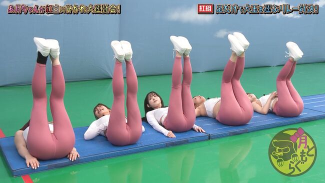 【画像】地上波「月ともぐら」でAV女優がヨガパンツで放送事故レベルの股間食い込み！002