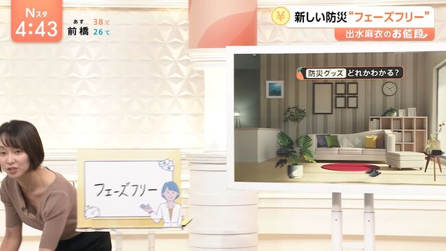 【画像】ベテランTBS出水麻衣アナ、片乳はだけて胸チラ放送事故!005