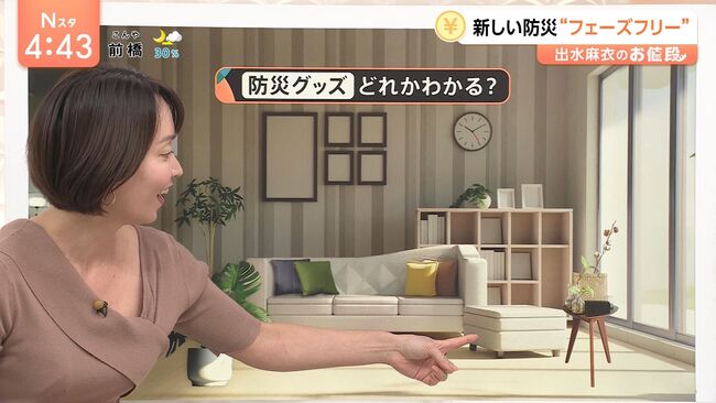 【画像】ベテランTBS出水麻衣アナ、片乳はだけて胸チラ放送事故!007