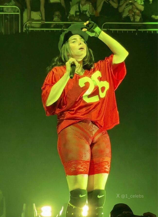 【画像+動画】ビリー・アイリッシュがワレメ食い込みエロ衣装でライブ！ネット民「食い込みすぎ」「ノーパンでライブとか変態なの？」と大炎上002