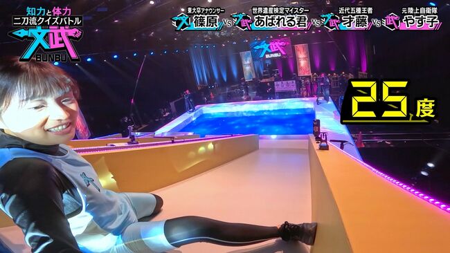 【画像18枚】TBSアナ篠原梨菜がクイズバトル文武でむっちり開脚解禁！お股丸見え003