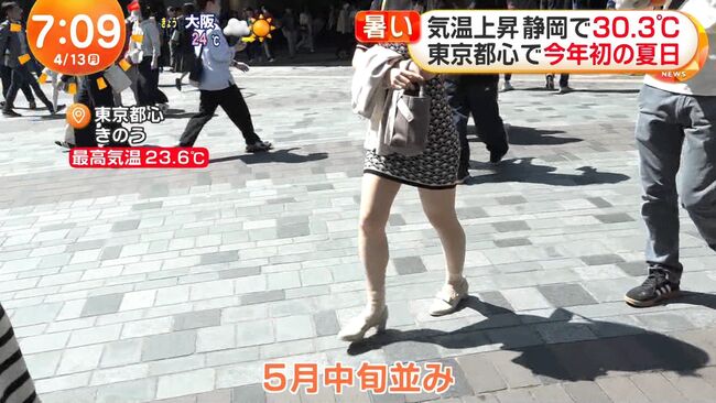 【画像】めざましTVでムチムチミニスカボディコン女性のお尻をガッツリ盗撮！プリプリ太ももとケツが扇情的すぎる001