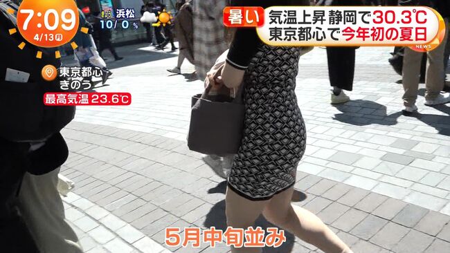 【画像】めざましTVでムチムチミニスカボディコン女性のお尻をガッツリ盗撮！プリプリ太ももとケツが扇情的すぎる004