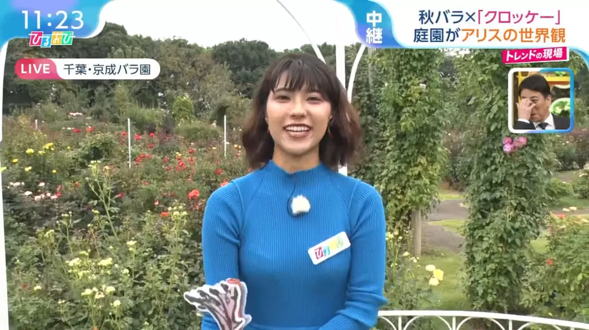 【画像】ひるおび御手洗菜々アナ、ニット越しのくっきりブララインが話題に001