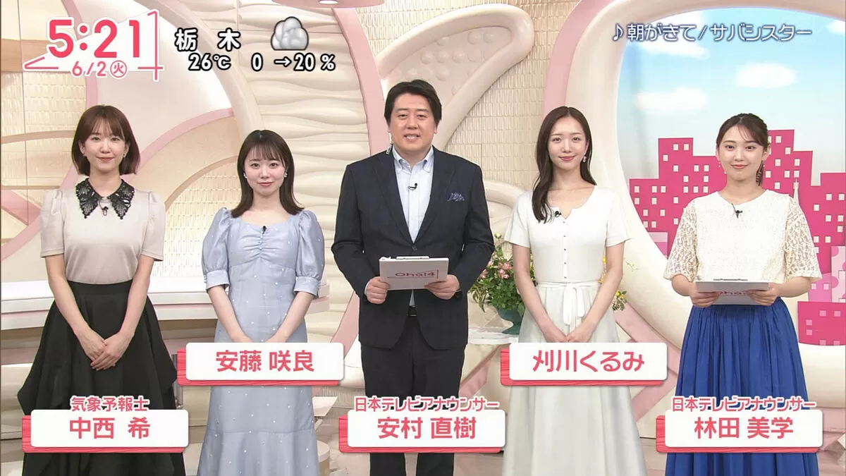 Oha!4で刈川くるみアナが思わぬハプニング!しゃがんでおっぱい谷間を晒す001