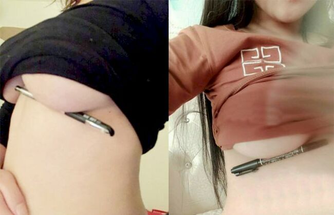 アンダーチャレンジという名の下乳にモノを挟むチャレンジが俺得すぎるw【画像50枚】のサムネイル