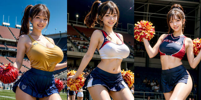 チアガールAIエロ画像107枚 本物盗撮は規制が入ったからバーチャルでどうでしょう?のサムネイル