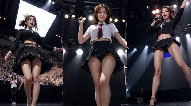 アイドルパンチラAIエロ画像177枚 ステージで歌って踊る可憐な少女たちをローアングルで見る絶景集めてみたのサムネイル