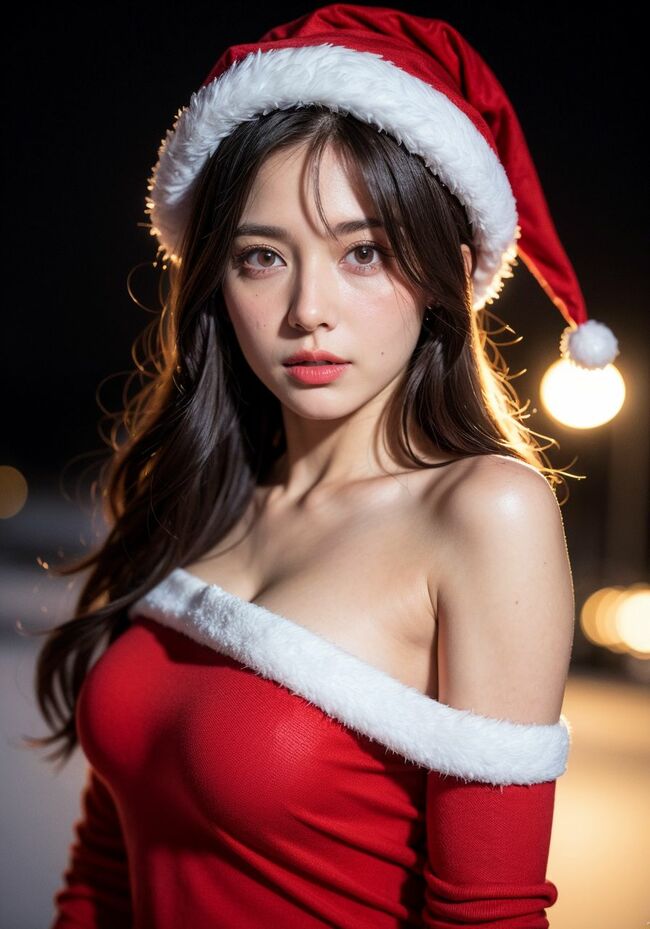 サンタコスプレAIエロ画像108枚 クリスマスの定番サンタコス美女大量に生成してみたのサムネイル