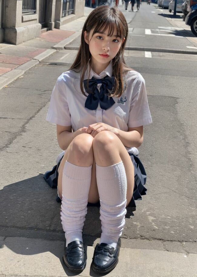 ルーズソックスJKAIエロ画像108枚 平成のおしゃれアイテムだったダルダルロング靴下女子高生生成してみたのサムネイル