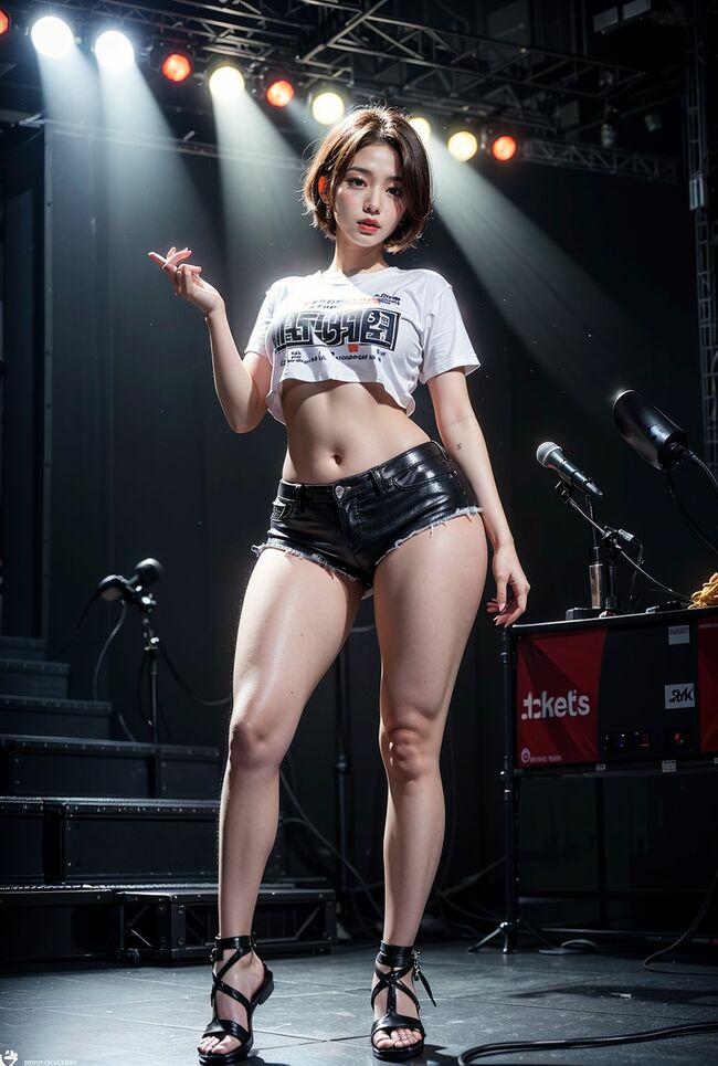 KPOPアイドルAIエロ画像301枚 ホットパンツむちむち太ももが最高な美女生成してみたのサムネイル