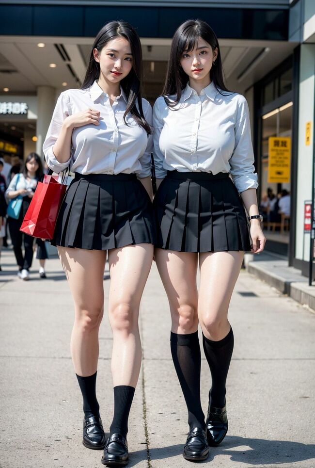 【第7弾】JKAIエロ画像100枚 実在しない肉感ミニスカJK生成してみたのサムネイル