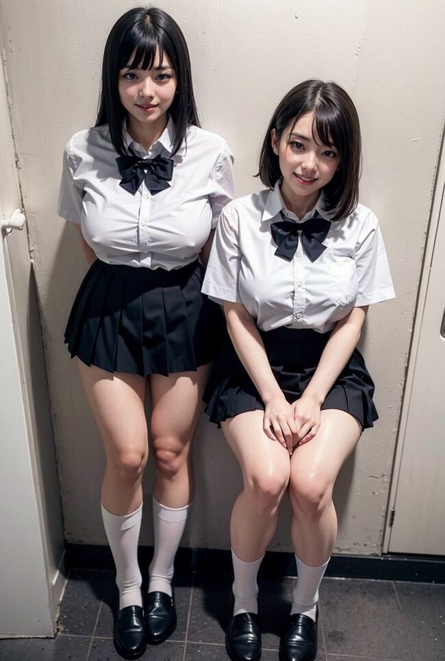 【第8弾】JKAIエロ画像100枚 実在しない肉感ミニスカJK生成してみたのサムネイル