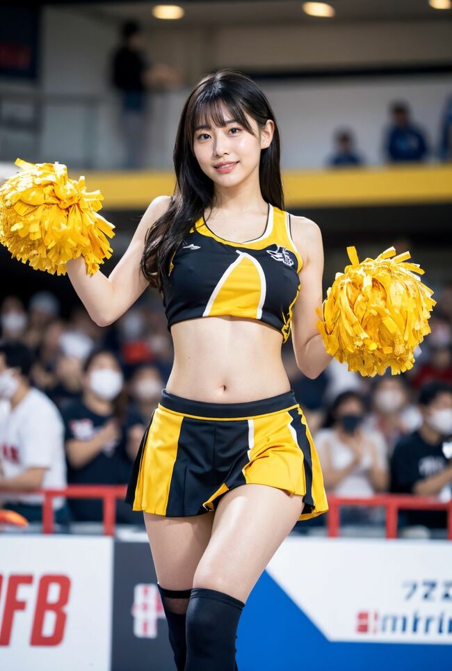 【第2弾】チアガールAIエロ画像100枚 スタジアムに花を添える美女生成してみたのサムネイル