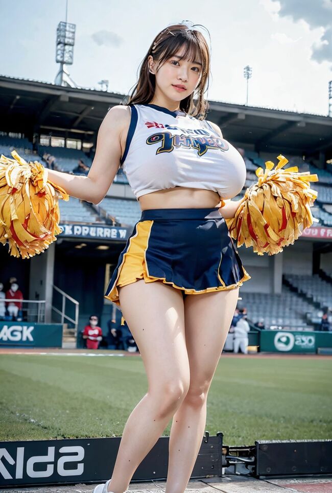 【第5弾】チアガールAIエロ画像89枚 スタジアムに花を添える美女生成してみたのサムネイル