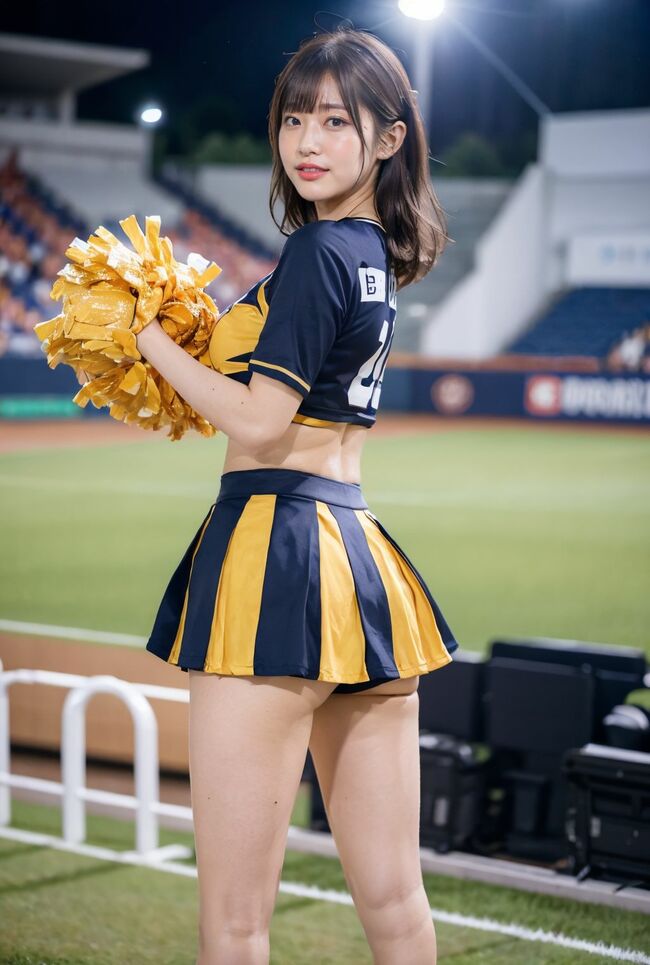 【第6弾】チアガールAIエロ画像89枚 スタジアムに花を添える美女生成してみたのサムネイル