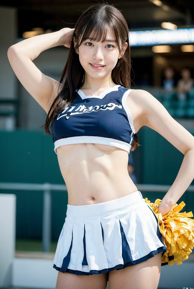 【第7弾】チアガールAIエロ画像99枚 スタジアムに花を添える美女生成してみたのサムネイル