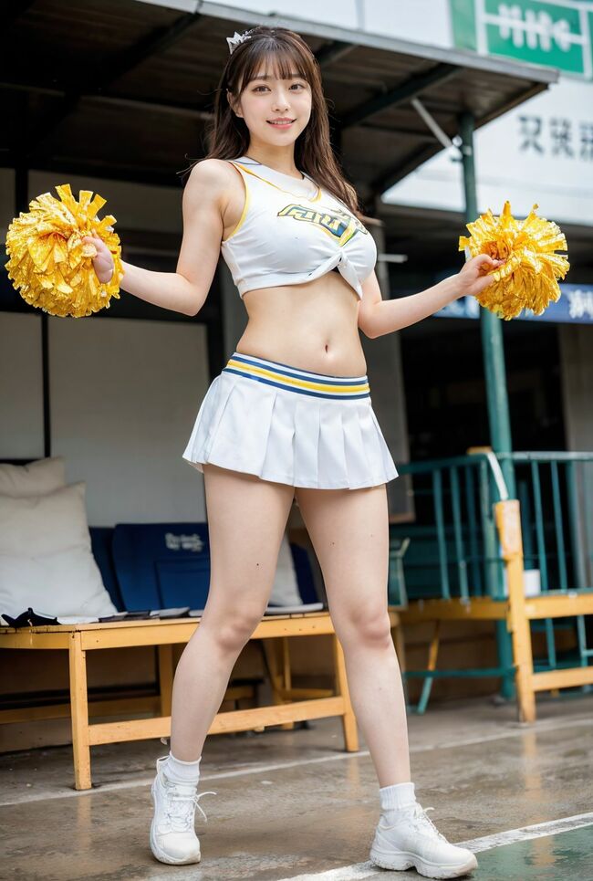 【第8弾】チアガールAIエロ画像96枚 スタジアムに花を添える美女生成してみたのサムネイル