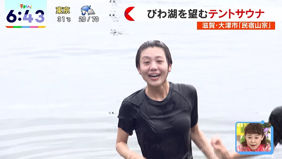 【画像】すまたんで澤口実歩アナ＆新人増田陽名アナがTシャツ濡れおっぱい放送事故！張り付き具合がエロすぎるのサムネイル