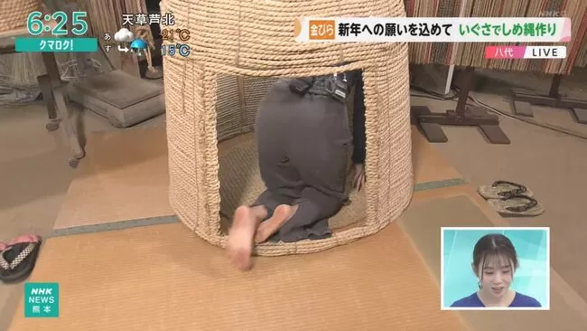 【画像5枚】NHKニュース熊本で山本未来アナの四つん這い着衣尻がエロすぎると話題にwwwのサムネイル