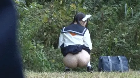 JKおしっこエロGIF画像48枚 野ションやトイレ盗撮など勢いよく放尿してる女子校生集めてみた048