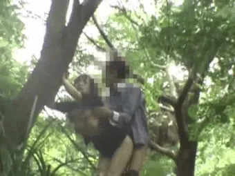 青姦エロGIF画像145枚 公園や林など野外でセックスしてるJKや人妻集めてみた003