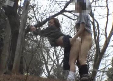 青姦エロGIF画像145枚 公園や林など野外でセックスしてるJKや人妻集めてみた017