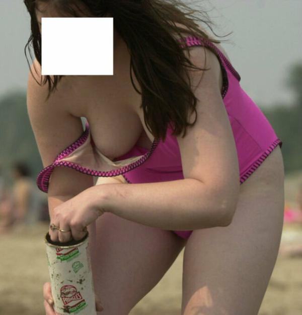偶然　水着　乳首 